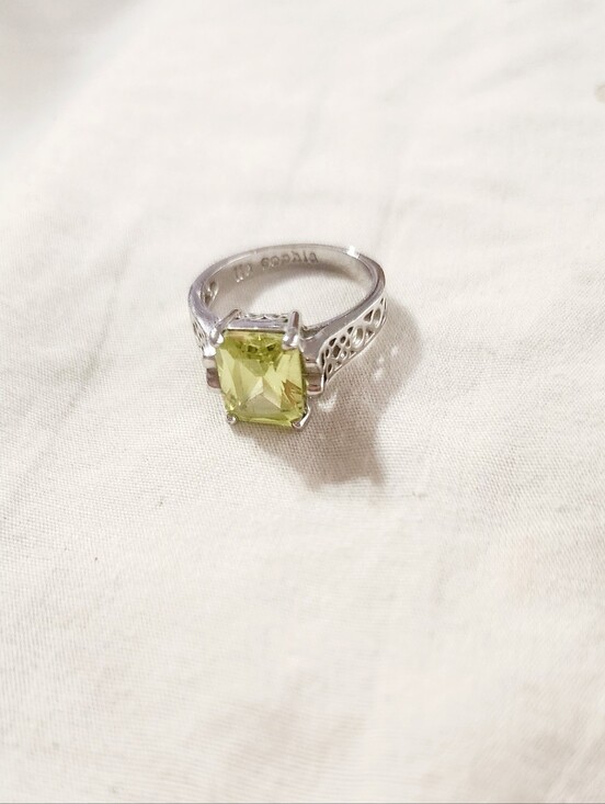Lia Sophia Jewelry - Retired Lia Sophia Silver Peridot-Color Gemstone Ring